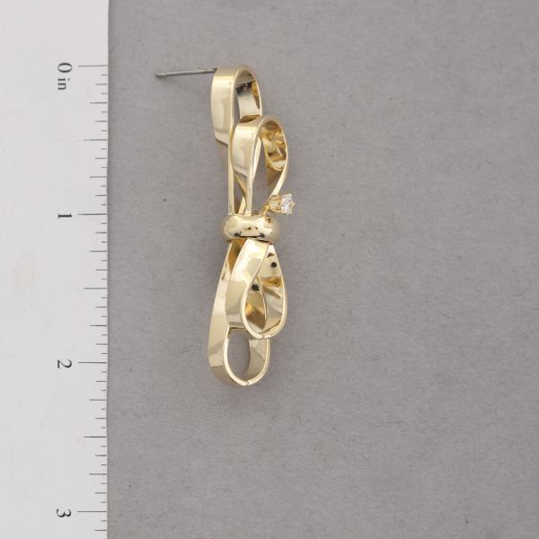 SODAJO CZ RIBBON GOLD DIPPED EARRING