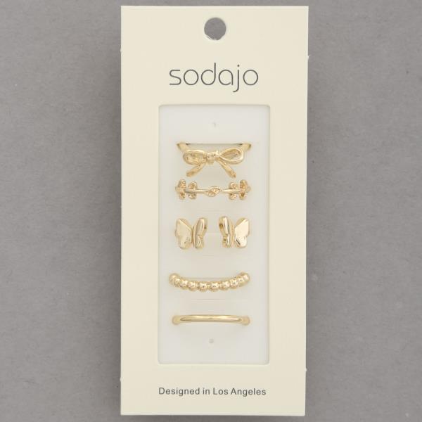 SODAJO BUTTERFLY ASSORTED RING SET