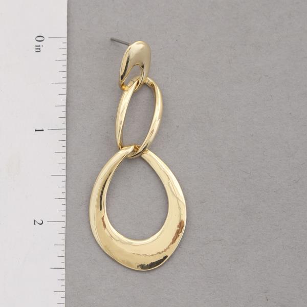 SODAJO METAL GOLD DIPPED DANGLE EARRING