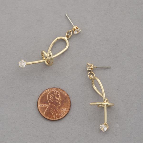 SODAJO KNOT CZ GOLD DIPPED EARRING