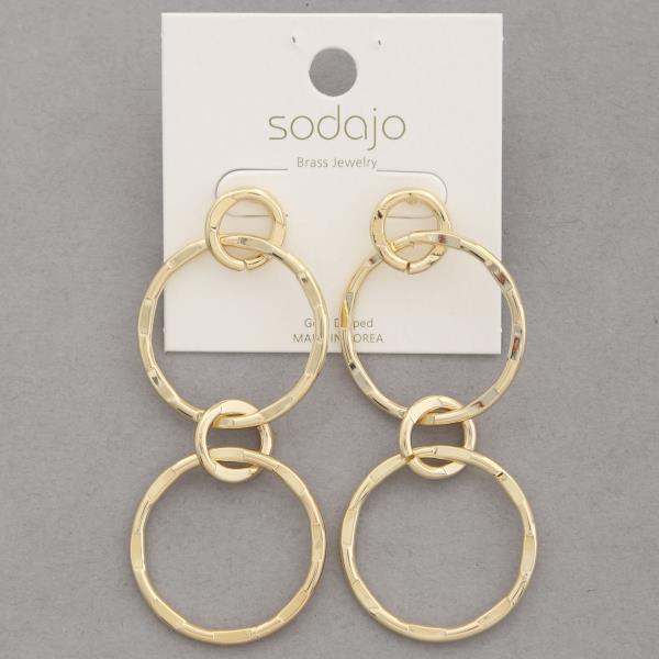 SODAJO CIRCLE LINK GOLD DIPPED EARRING