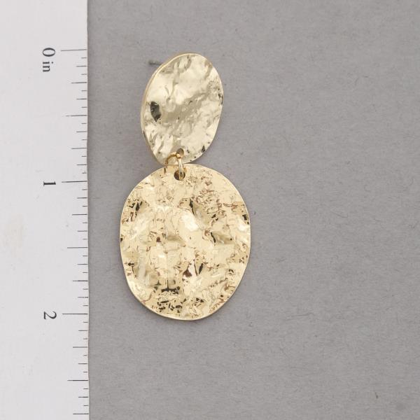 SODAJO HAMMERED METAL DISC LINK DANGLE EARRING