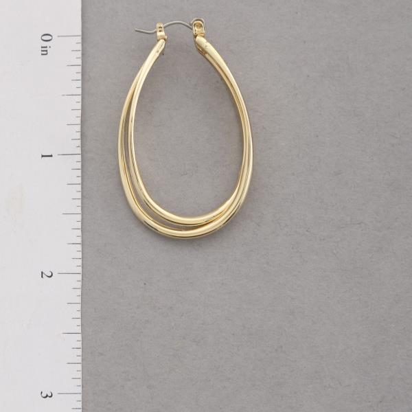 SODAJO DOUBLE TEARDROP GOLD DIPPED EARRING