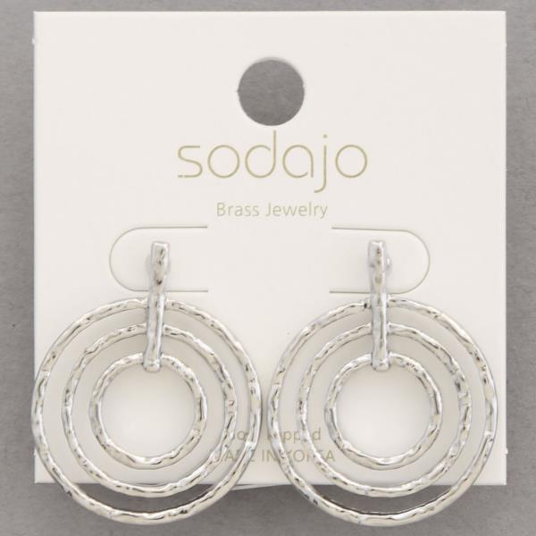 SODAJO ROUND GOLD DIPPED DANGLE EARRING