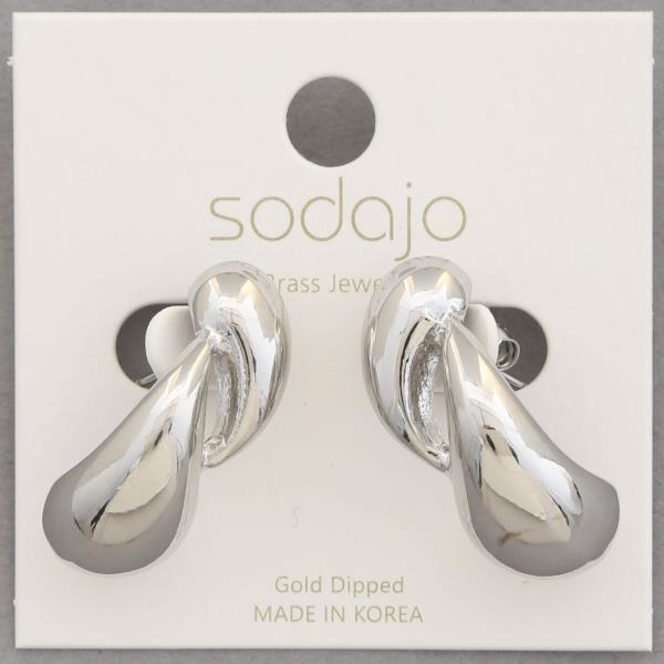 SODAJO DOUBLE TEARDROP DOME GOLD DIPPED EARRING