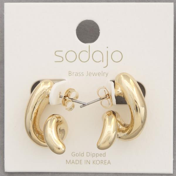 SODAJO SWIRL METAL GOLD DIPPED EARRING