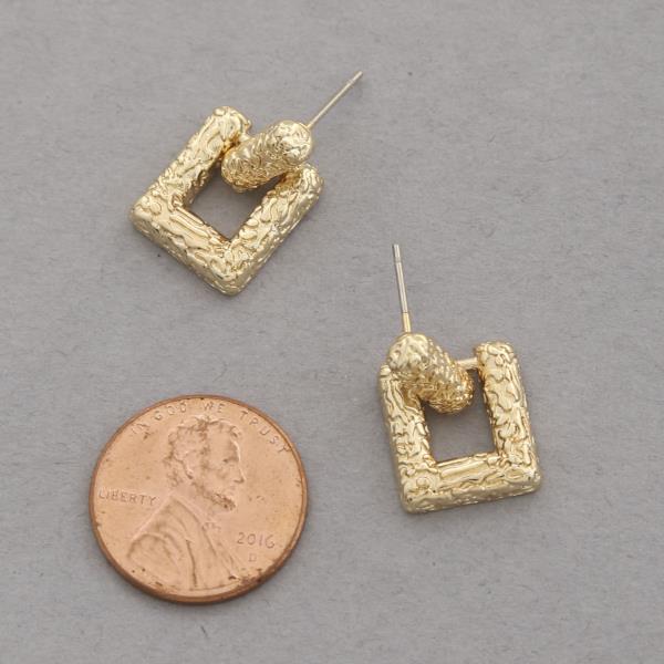 SODAJO SQUARE METAL GOLD DIPPED EARRING