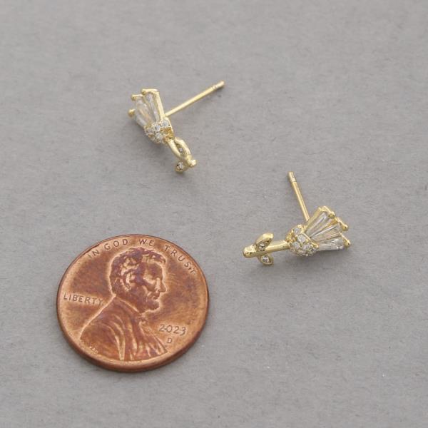 SODAJO CZ FLOWER GOLD DIPPED EARRING