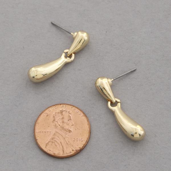SODAJO DOUBLE TEARDROP LINK GOLD DIPPED DANGLE EARRING