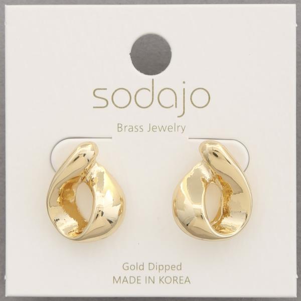 SODAJO TEARDROP SHAPE GOLD DIPPED EARRING