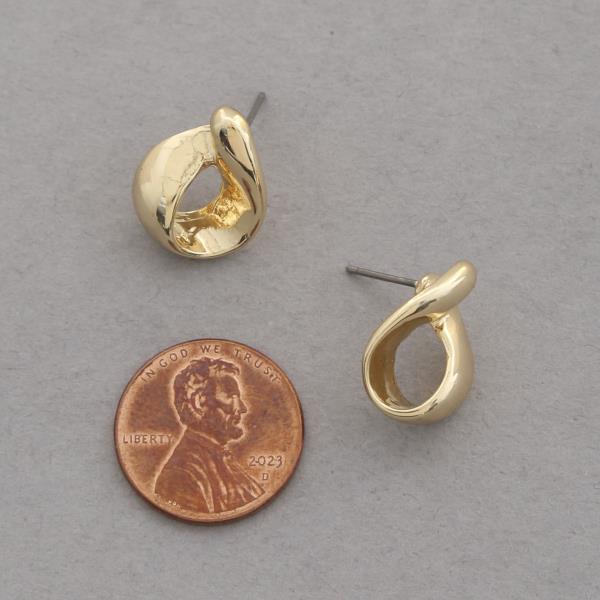 SODAJO TEARDROP SHAPE GOLD DIPPED EARRING