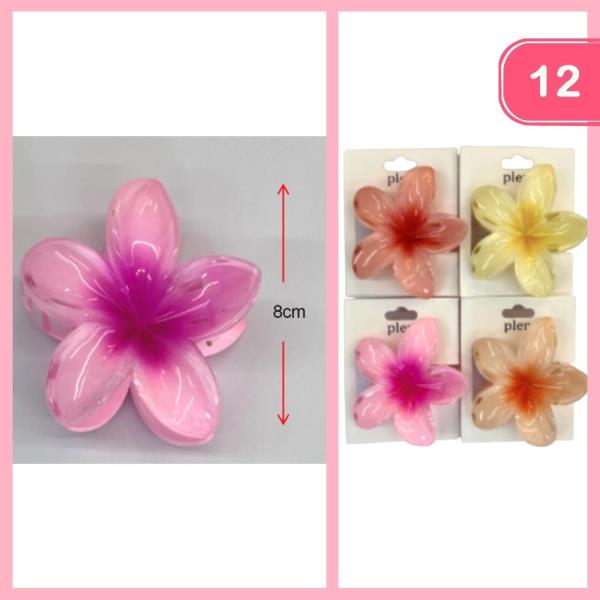 HIBISCUS HAIR CLAW CLIP (12 UNITS)