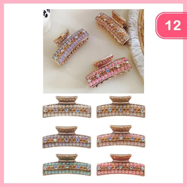 PEARL RHINESTONE HAIR CLAW CLIP (12 UNITS)