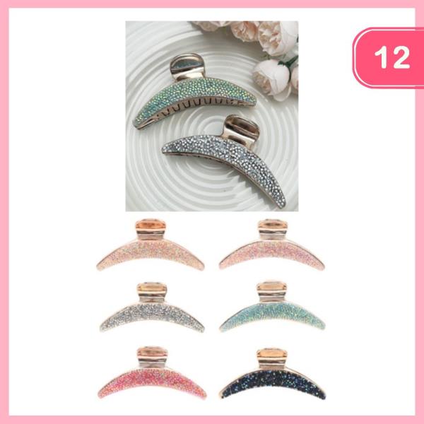 RHINESTONE HAIR CLAW CLIP (12 UNITS)