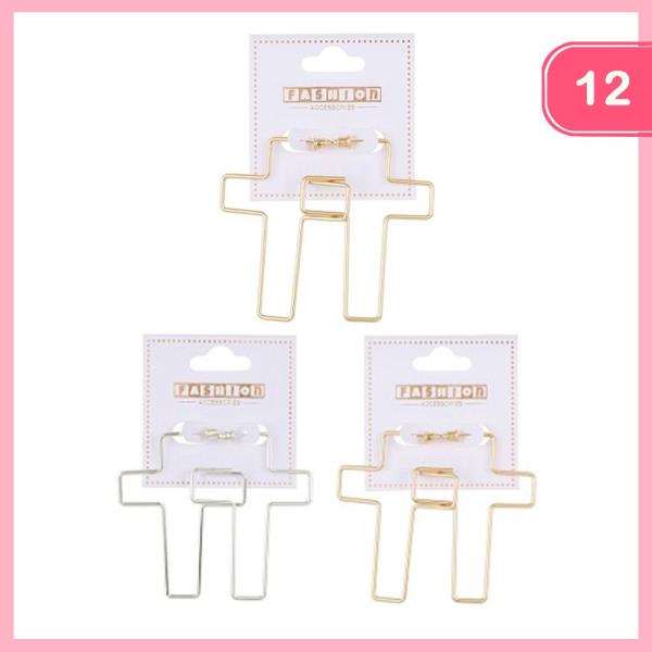 CROSS DANGLE EARRING (12 UNITS)