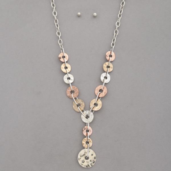 MULTI COLO LINK Y SHAPE NECKLACE