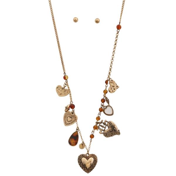 HEART CHARM STATION NECKLACE