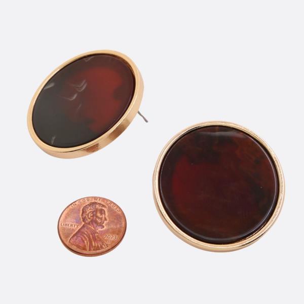 ACETATE ROUND EARRING