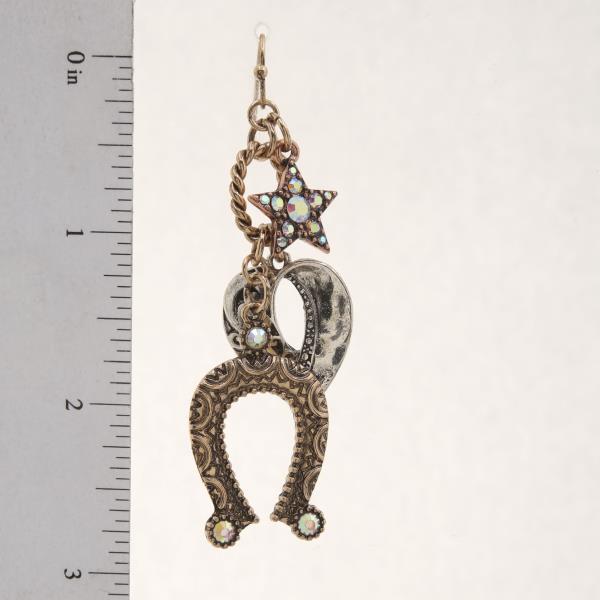 HORSE SHOE WESTERN STYLE DANGLE EARRING