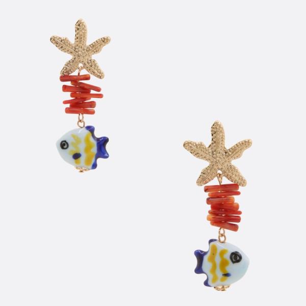 SEA LIFE BEADED DANGLE EARRING