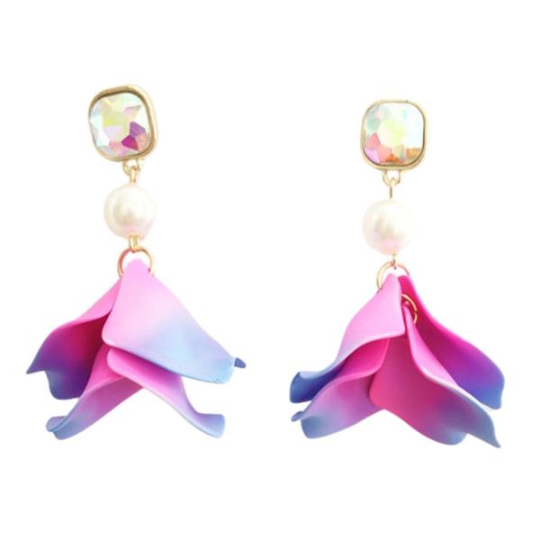 GRADATION FLOWER DANGLE EARRING