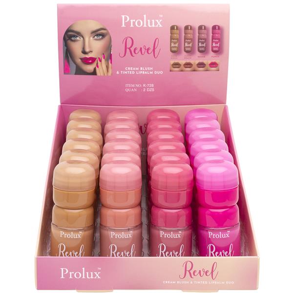 PROLUX REVEL CREAM BLUSH AND TINTED LIPBALM DUO (24 UNITS)