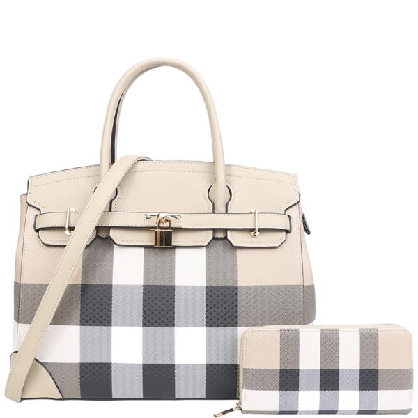 2IN1 FASHION DESIGN HANDLE SATCHEL W WALLET SET