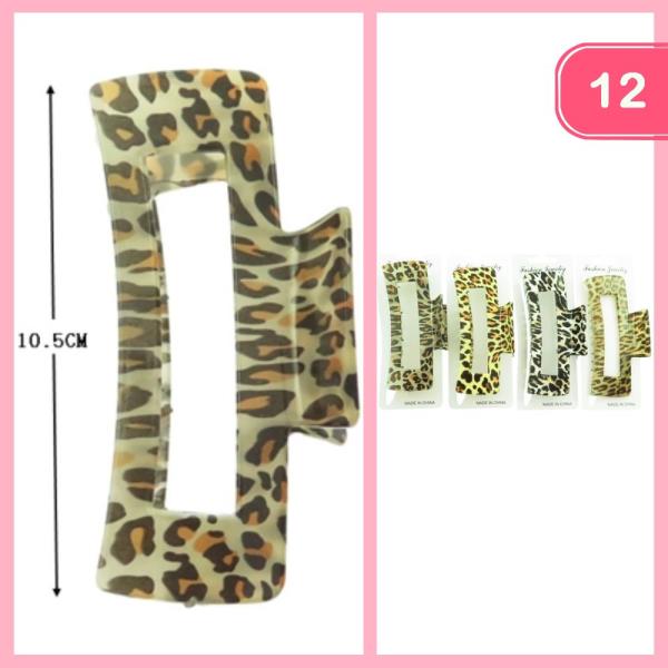 LEOPARD HAIR CLAW CLIP (12 UNITS)