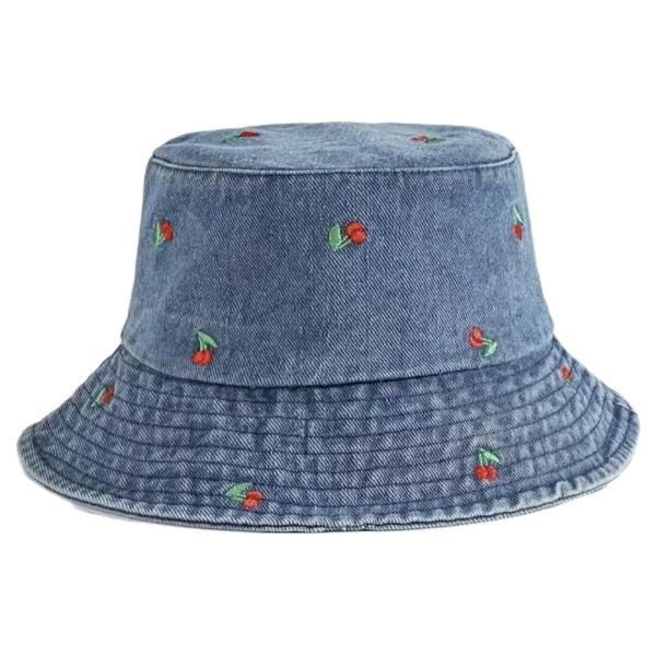 CHERRY DENIM BUCKET HAT
