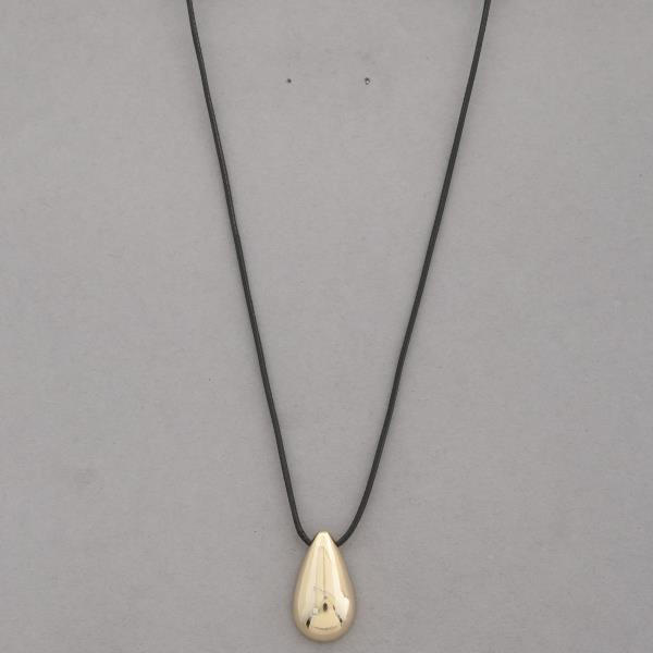 PUFFY TEARDROP PENDANT NECKLACE
