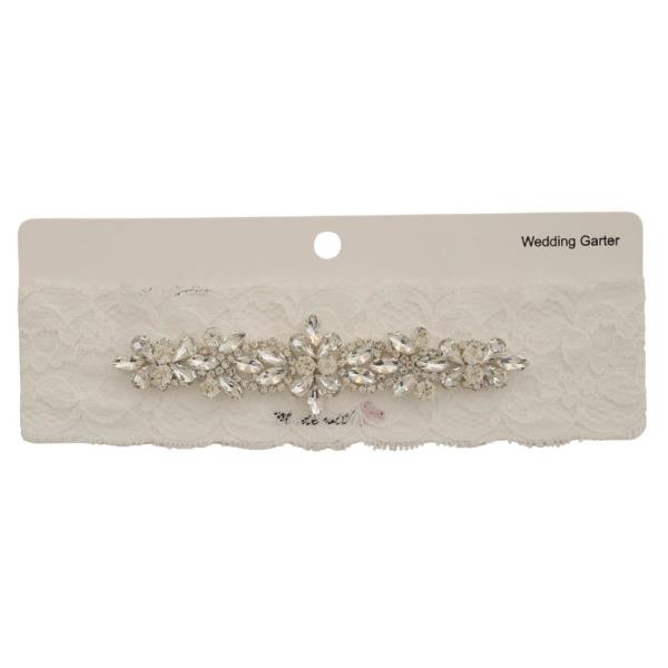 RHINESTONE LACE WEDDING GARTER