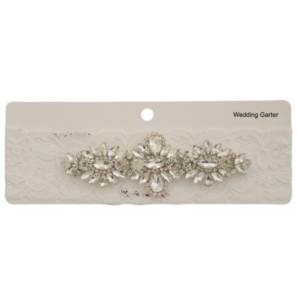 RHINESTONE LACE WEDDING GARTER