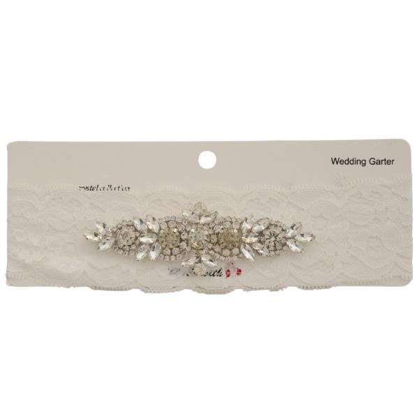 RHINESTONE LACE WEDDING GARTER