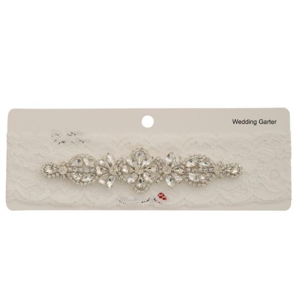 RHINESTONE LACE WEDDING GARTER