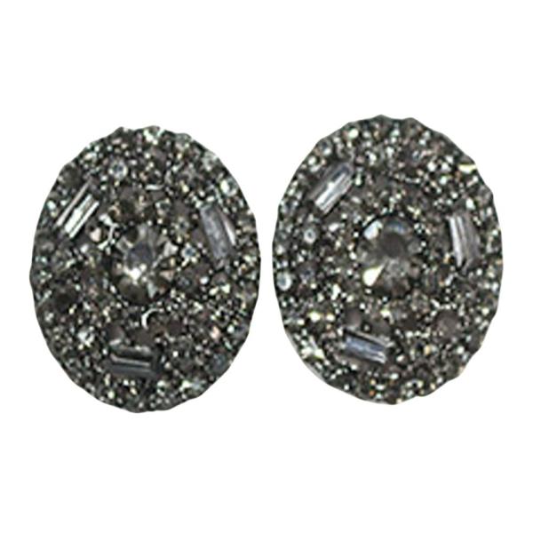 WIDE ROUND RHINESTONE POST EARRING