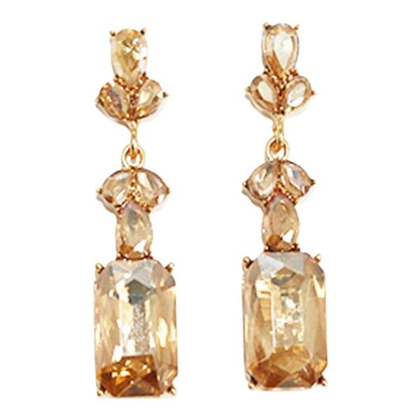RECTANGEL RHINESTONE DANGLE EARRING