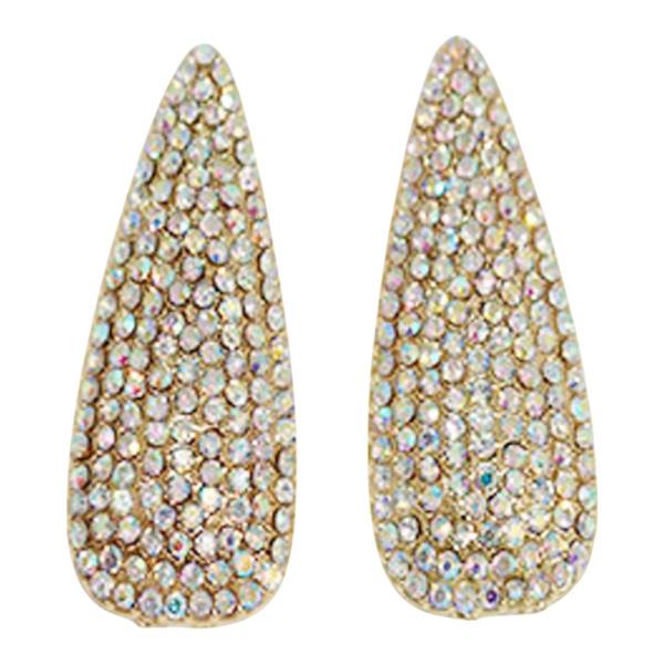 TRIANGLE RHINESTONE POST EARRING