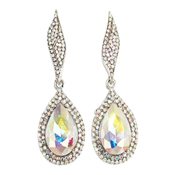TEARDROP RHINESTONE DANGLE EARRING