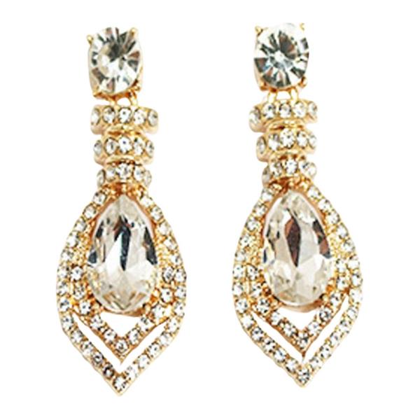 TEARDROP RHINESTONE DANGLE EARRING