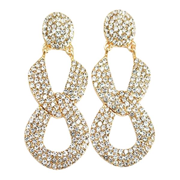 RHINESTONE LINK DANGLE EARRING