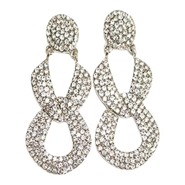 RHINESTONE LINK DANGLE EARRING