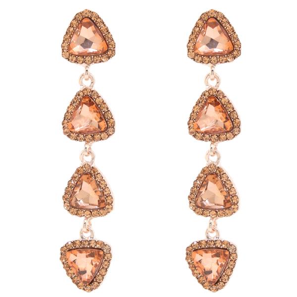 TRIANGLE RHINESTONE DROP EARRING