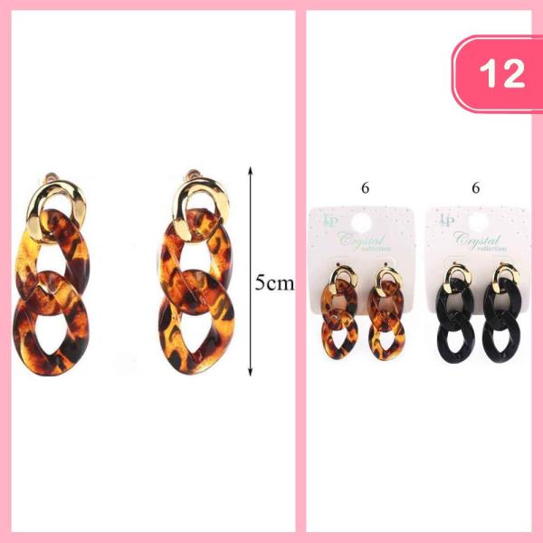 LINK CHAIN DANGLE EARRING (12 UNITS)