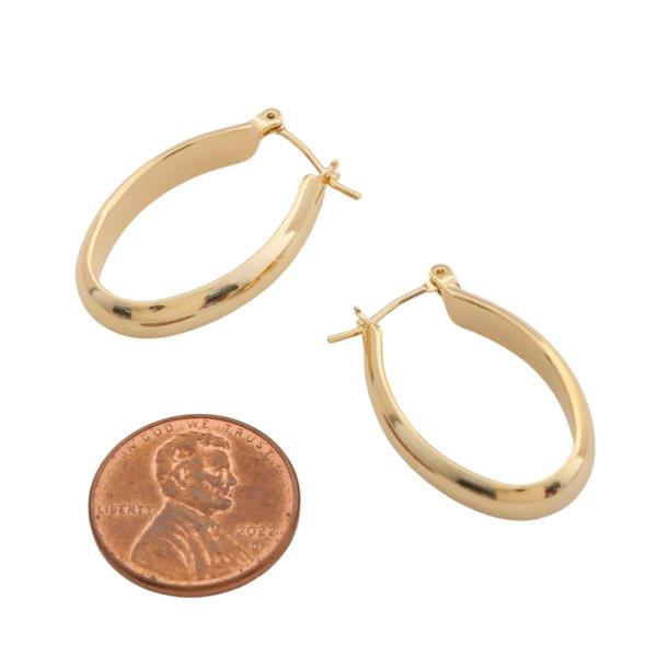 14K GOLD DIPPED OVAL EARRING