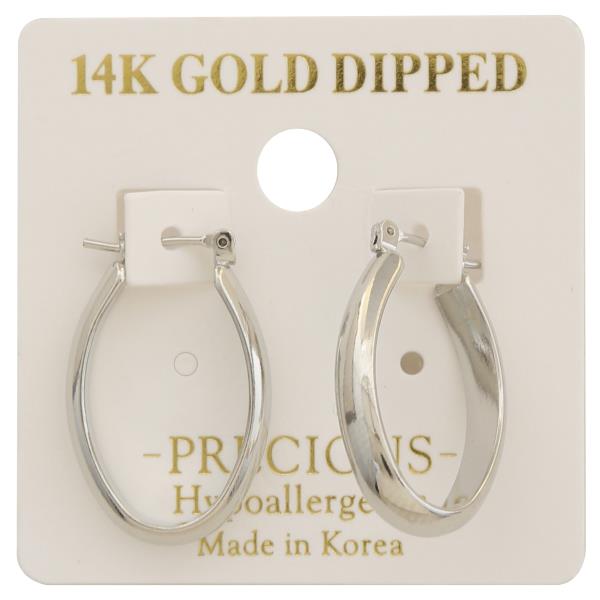 14K GOLD DIPPED OVAL EARRING