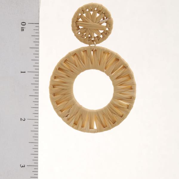 DOUBLE CIRCLE RAFFIA EARRING