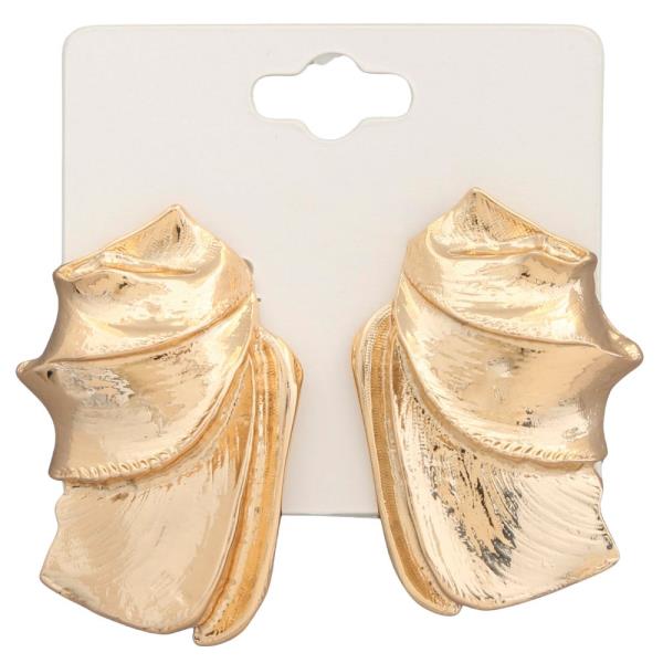 RUFFLE METAL EARRING