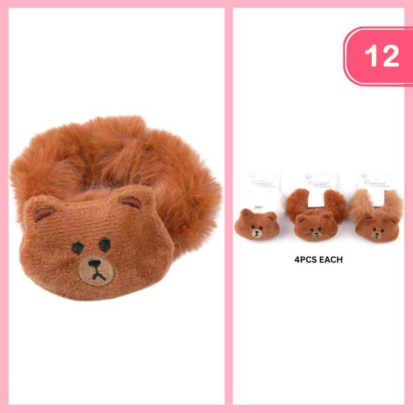 BEAR FURRY HAIR TIE (12 UNITS)
