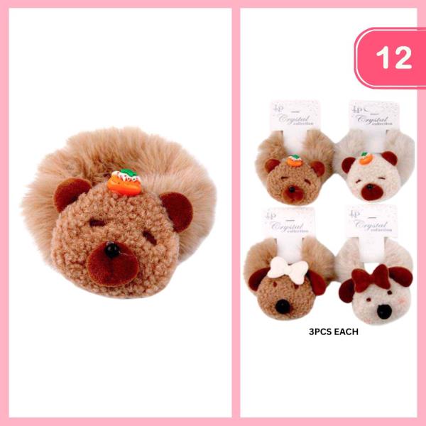 ANIMAL FURRY HAIR TIE (12 UNITS)