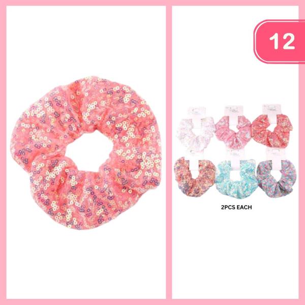 SEQUINS HAIR SCRUNCHIE (12 UNITS)